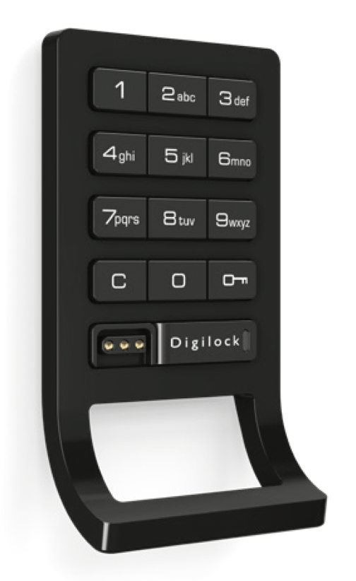 Curve 6G Basic Keypad Shared Use Black Finish For Wood Doors. Complete Lock Less Strike