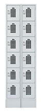 DS62G Square-Cut Vent Day Use Lockers W/DigiLock Lock 6 Door Dbl Frame