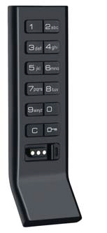Aspire 6G Basic Keypad Lock, Shared Use, Vert. Body W/Pull, Black Finish, For Metal Doors