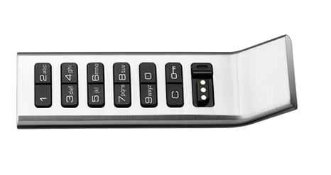 Aspire 6G Basic Keypad Lock, Shared Use, RH Hor. Pull On Right, Brushed Nickel For Metal Doors